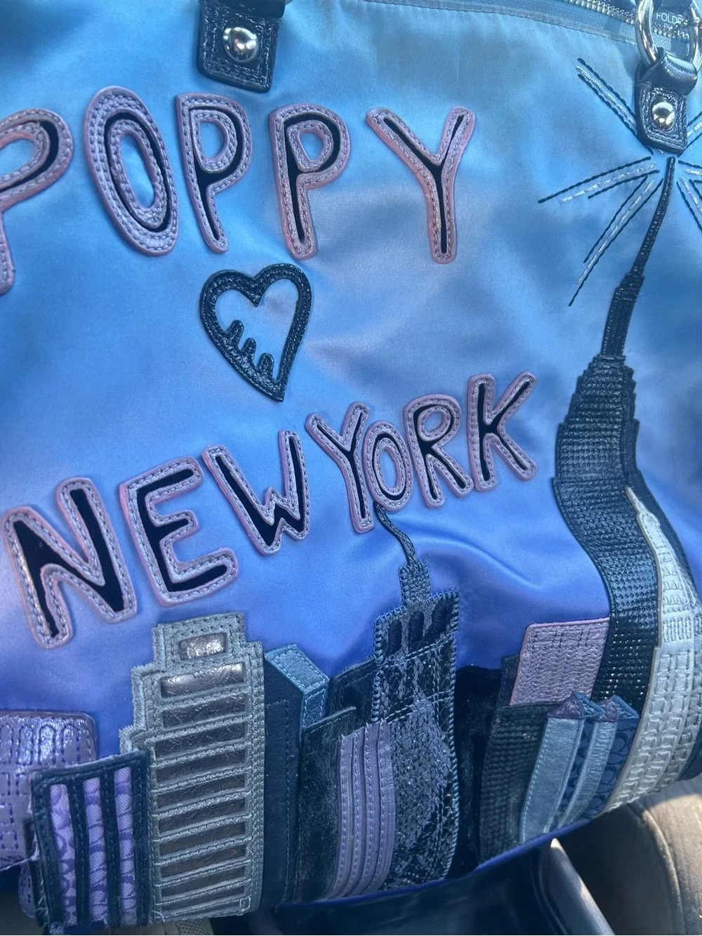 Coach Blue Poppy New York Skyline Tote - Picture 5 of 9